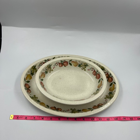 Wedgewood Quince Pattern Fruit Serving Platter Dishes 2 Pieces Made In England - Picture 5 of 9